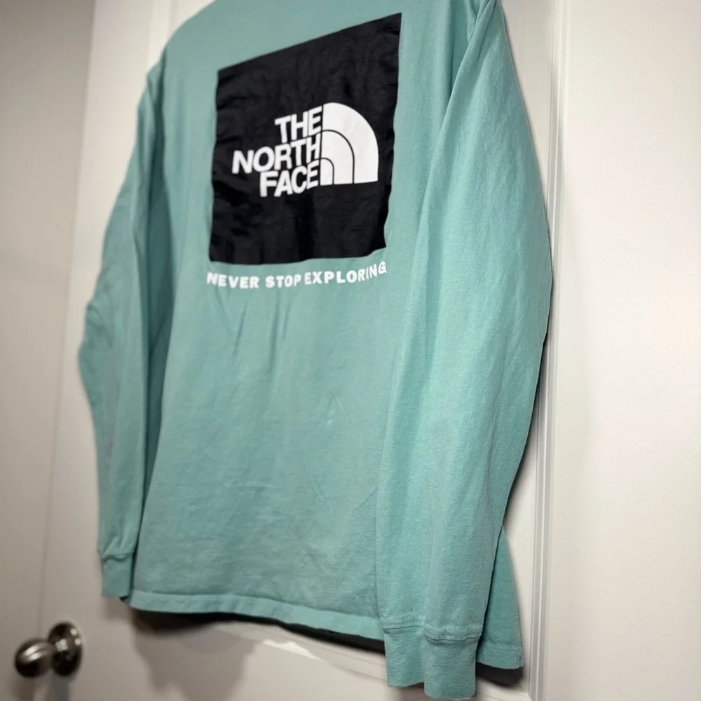 The North Face Seafoam Blue Mens Long Sleeve T-Shirt Size Large